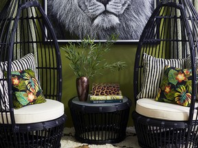 If you are ready for the ultimate staycation, think of Out of Africa, and design your own safari by hanging some framed animal prints.
