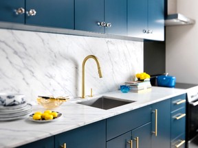 Adding an infusion of marble can update any style of eat-in kitchen.