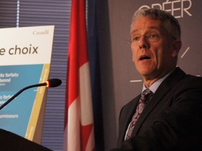 CRTC chairman, Jean-Pierre Blais, at the press conference on changes to television packages. (CHARLES-ANTOINE GAGNON/QMI AGENCY)