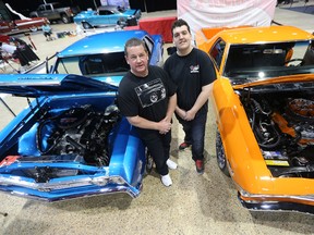 Blaine Henderson (left) and his son Blake are both showing vehicles at World of Wheels.