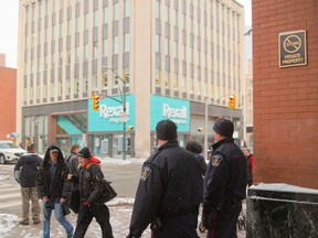 London police patrol downtown. (Free Press file photo)