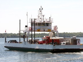Ian MacAlpine/The Whig-Standard
The Quinte Loyalist ferry is seen here in this QMI Agency file photo. The ferry, which typically acts as Glenora’s second vessel, will not be available to enter the 15-minute service until the end of June.
