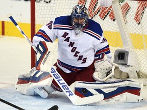 Rangers goalie Henrik Lundqvist's return to the lineup was postponed as his wife is due to give birth. (Candice Ward/USA TODAY Sports)