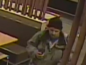 Kingston Police is asking for the public�s help in identifying a male suspect in a theft of a cellphone from the Division Street McDonald�s restaurant, March 4, 2015. Kingston Police handout.