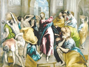 El Greco?s 17th-century painting, titled Christ Driving the Money-Changers from the Temple, is still relevant today as worshippers allow more and more churches to become rental facilities, where the main objective is making money to survive.