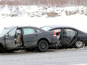 MR35 was closed to traffic while the traffic management unit conducted the investigation of a two-vehicle collision.
Gino Donato/The sudbury Star/QMI Agency