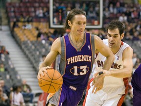 Steve Nash, seen here playing with the Phoenix Suns against the Toronto Raptors in 2010, announced his retirement from the NBA on Saturday, March 21, 2015. Stan Behal/Toronto Sun