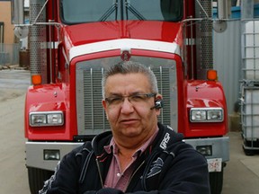 Edmonton's 32-year big rig truck driving veteran Les Adams says it is getting almost impossible to find proper pullover and rest stops where he can park his 18-wheeler to get the government regulated sleep that all trucks most follow in order to stay on the road. And many of the  places that can be found where the trucks can actually park for hours during long-hauls have no food or washing areas. Tom Braid/Edmonton Sun/ QMI Agency