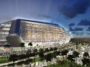 An artist's depiction provided by MANICA Architecture, is shown of the proposed football stadium on property in Carson, California, February 20, 2015. The San Diego Chargers and the Oakland Raiders on Thursday said they would have the NFL teams share the stadium in the Los Angeles area if they fail to solve their current venue dilemmas, the teams said in a joint statement.  REUTERS/MANICA Architecture/Handout via Reuters