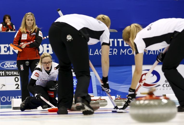 Jennifer Jones Swiss cheese at world curling final