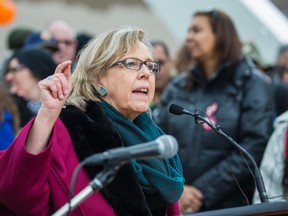 Green Party of Canada leader Elizabeth May  speaks at Toronto’s Day of Action Against Bill C-51 demonstration at Nathan Phillips Square in Toronto, Ont.  on Saturday March 14, 2015. Ernest Doroszuk/Toronto Sun/QMI Agency