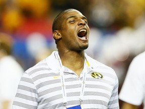 NFL player Michael Sam attends the SEC Championship game between the Alabama Crimson Tide and the Missouri Tigers at the Georgia Dome on December 6, 2014 in Atlanta, Georgia. (Kevin C. Cox/Getty Images/AFP)