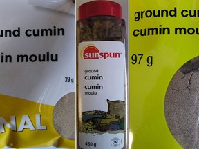 Health Canada is recalling several brands of ground cumin because the products may contain undeclared almond.(Health Canada)