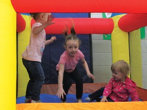 While moms and dads shopped around, children kept themselves busy at the bouncy house arranged at the second annual Easter Extravaganza.