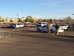 Police at the scene of a deadly parking lot brawl at a Walmart in Cottonwood, Arizona. (Arizona Department of Public Safety)