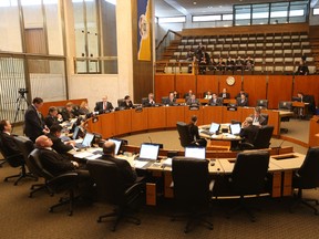 Winnipeg city councillors debated and approved the budget at City Hall on Monday. (Chris Procaylo/Winnipeg Sun)