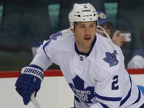 Maple Leafs' Eric Brewer was to be honoured at the ACC for playing in his 1,000th career NHL game on the weekend. (TORONTO SUN/FILES)