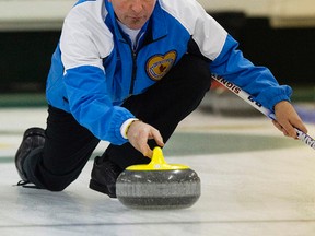 Don Westphal plays third on the Quebec team at the Canadian Seniors Championship at the Thistle Club. (David Bloom, Edmonton Sun)