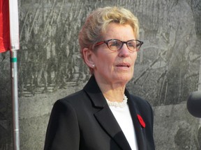 Ontario Premier Kathleen Wynne at the Queen's Park Remembrance Day ceremonies on Nov. 11, 2014.  Photo by Antonella Artuso/QMI Agency