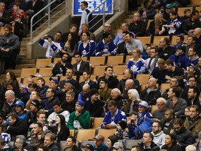 An empty section of gold seat on the south side before the game between the Toronto Maple Leafs and Minnesota Wild before the game in Toronto on Monday March 23, 2015. (Jack Boland/Toronto Sun)