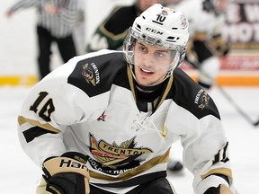 Kevin Lavoie scored both Trenton Golden Hawks goals as they clinched their OJHL North/East Conference semi-final series with a 2-1 win Monday night at Cobourg. (OJHL Images)