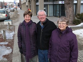 John Lappa/The Sudbury Star
Rev. Catherine Somerville, left, of St. Andrew's United Church, and Robin Bolton and Mary Donato, of the Church of the Epiphany, will be involved in the Walk of Faith and Exploration on April 1. The churches are part of the Downtown Churches' Outreach Group, which also includes Christ the King Church.