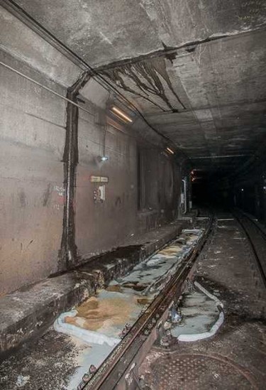An "environmential spill" at College Station was behind a major disruption of TTC subway service on Tuesday, March 24 2015. TTC spokesman Brad Ross tweeted out photos to update commuters.  Absorbent material seen here to deal with leak (water and oil-like substance). Working hard to be up for PM rush. "