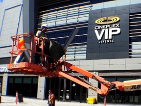 Work continues ahead of the March 27th grand opening of Cineplex Cinemas Lansdowne and VIP. March 24, 2015. Errol McGihon/Ottawa Sun/QMI Agency