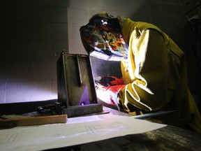 Zach Scaletta of East Northumberland Secondary School in Brighton, Ont. finishes his welding piece during this year's Skills Competitions for high school students at Loyalist College in Belleville, Ont. Tuesday, March 24, 2015.  - Jerome Lessard/Belleville Intelligencer/QMI Agency