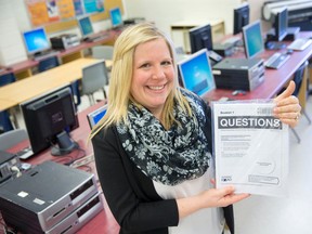 London?s Catholic Central secondary school was part of a pilot project to ditch the paper version of the EQAO standardized test in favour of an online version, says vice-principal Stephanie Circelli. (CRAIG GLOVER, The London Free Press)
