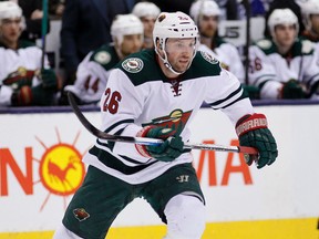 Minnesota Wild forward Thomas Vanek skates against the Toronto Maple Leafs at the Air Canada Centre. (John E. Sokolowski/USA TODAY Sports)