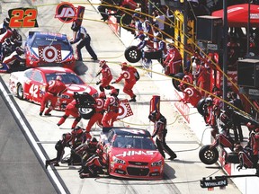 The late strategy to get just two new tires cost Kurt Busch in the No. 41 car at the Auto Club 400 on Sunday. (AFP)