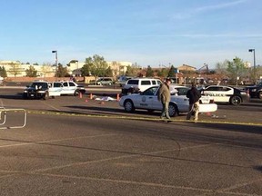 Police at the scene of a deadly parking lot brawl at a Walmart in Cottonwood, Arizona. (Arizona Department of Public Safety)
