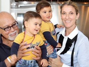 Céline Dion and René Angélil with their twins Eddy and Nelson. (RICHARD GAUTHIER/QMI Agency)