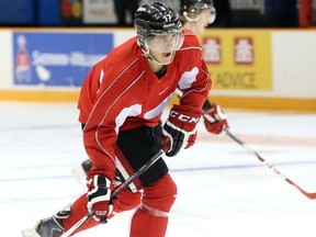 Ottawa 67's captain Travis Konecny returned to practice Wednesday after missing five games with an upper-body injury. Konecny is expected back in the lineup to open Ottawa's first-round playoff series against Niagara on Thursday night. (Chris Hofley/Ottawa Sun)