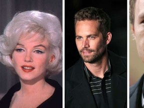 (L to R): Marilyn Monroe, Paul Walker, and Heath Ledger. 

(WENN)