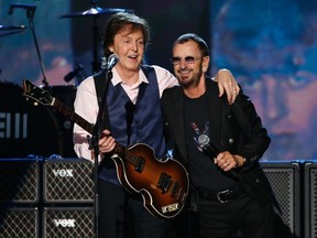 Paul McCartney and Ringo Starr, the remaining Beatles members. 

REUTERS/Mario Anzuoni/Files