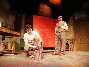 Gino Donato/The Sudbury Star
Lorne Kennedy and Alex Furber  rehearse a scene from the STC's production of Redon Tuesday. The play runs from March 26 to April 4.