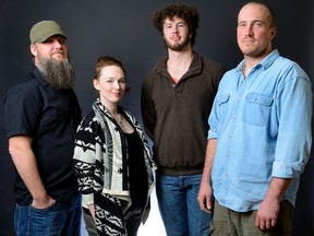 From left, Andy Chillman, Jessie Jones, Johnny Humphries and Semyon Bratina are The Birdstone Revival. Enjoy as they perform Fraud at video.lfpress.com  (Morris Lamont, The London Free Press)