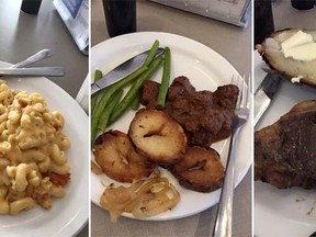 Images of food served to students at Memorial University in St. John's. (Facebook)