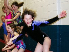 Young athletes enjoy the wide-open spaces of the Quinte Bay Gymnastics Club's new location at the former Dick Ellis Rink. (Paul Svoboda/The Intelligencer)