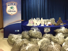 Following a series of raids, Gatineau police seized more than $1 million in drugs, cash and equipment. GATINEAU POLICE PHOTO/SUBMITTED
