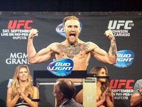 Conor McGregor at the UFC 178 weigh-in at the MGM Grand Garden Arena in Las Vegas, Sept. 25, 2014. (WENN.COM )