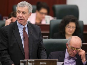 Finance Minister Robin Campbell delivers the budget.