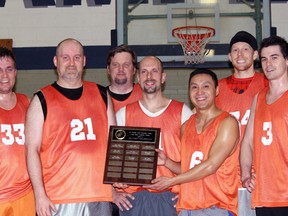 Elgin Realty captured the 2015 St. Thomas Men's Basketball League championship.  Back row: Brandon Smith, left, Mike Parsons, Nevada Cooke. Front Row: Darby Parsons, Joe Mavretic, Kung Vu, Brian Apfelebeck. Absent: Ron Dozois. (Contributed)