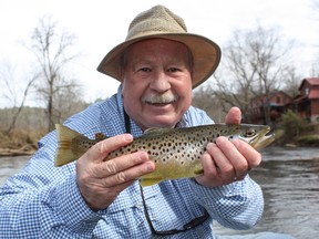 Neil Waugh with a fine Toccoa River Georgia brown trout.