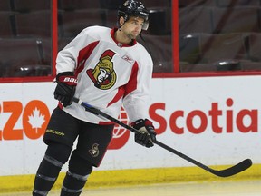 Ottawa Senators Clarke MacArthur skates during practice at the Canadian Tire Centre in Ottawa Friday March 27,  2015.  Tony Caldwell/Ottawa Sun/QMI Agency