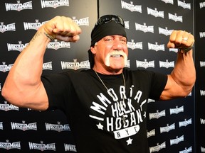 Wrestling legend Hulk Hogan poses during a WrestleMania 31 press conference in San Francisco on Friday, March 27, 2015. (Mike Mastrandrea/SLAM! Wrestling)