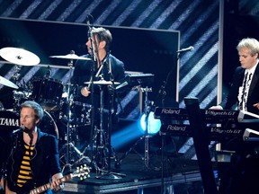 Simon Le Bon, Nick Rhodes, Roger Taylor, and John Taylor of Duran Duran performs onstage at Fashion Rocks 2014 presented by Three Lions Entertainment at the Barclays Center of Brooklyn on Sept. 9, 2014 in New York City.  (Dimitrios Kambouris/Getty Images for Three Lions Entertainment/AFP)