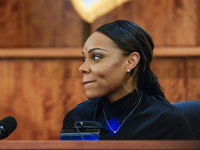 Shayanna Jenkins, fiancee of former NFL player Aaron Hernandez, testifies during his murder trial at the Bristol County Superior Court. Jenkins said Friday that Hernandez told her he did not murder Odin Lloyd.  (REUTERS/CJ Gunther)